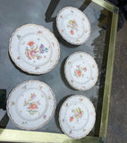 Collection of Saxonia German Floral Plates- Set of 5