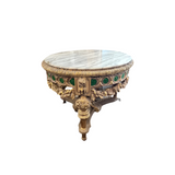 Malachite Marble Gilded French Table