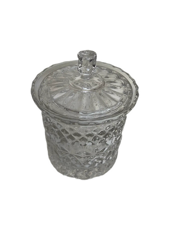 Glass Detailed Jar With Matching Lid