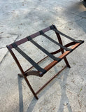 Wooden Luggage Rack With Black Straps