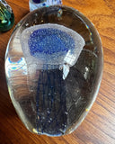 Trio of Blue Glass Vintage Paperweights