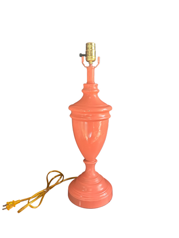 1970s Salmon Pink Large Table Lamp
