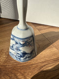 Small Vintage Blue and White Asian Ceramic Bell
