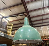 Vintage Large Green Industrial Overhead Light
