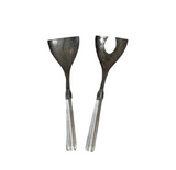 Pair of Lucite and Silver Serving Utensils