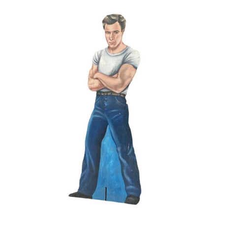 Oversized Wooden Painted Cutout of James Dean