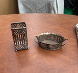 Pair of Small Metal Lace Catchalls