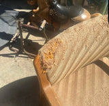 Vintage Scandinavian Wooden Covered Chair, Good Bones, Needs Reupholstery