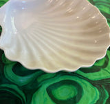 Pair of White Ceramic Seashell Plates