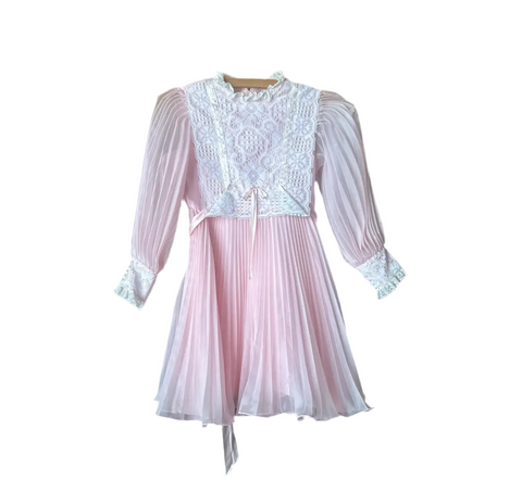 Small Pink Vintage Children's Dress With Lace Details
