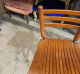 Pair of 1970s Wooden Slat Swivel Bar Stools