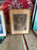 Vintage Gold Framed Mezzotint of Woman