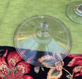 Pair of Glass Pedestal Dessert Dish and Cake Plate