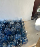 (Rentable Only) Collection of Blue Glass Miniature Vases for Party, Wedding, Photo Shoots- Set of 66