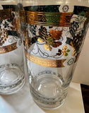 1970s Hollywood Regency 22kt Gold Briard Style Highball Cocktail Glasses - Pair