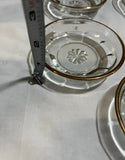Collection of Gold Rimmed Glass Dishes With Etched Star Design- Set of 11