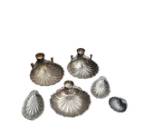 Instant Collection of Silver Shell Trays With Candleholders- Set of 6