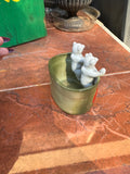 Small Green Catchall With Polar Bear Accents