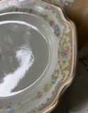 1970s Ceramic Oval Platter With a Floral Rim