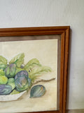 Figs and Leaves Watercolor Original, Framed