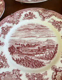 Chattsworth 1792 Pink and White Plates With Hanging Brass Hardware