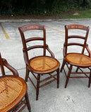 Antique Victorian Walnut Caned Dining Chairs- Set of 6