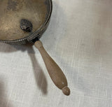 Pair of Vintage Silver Silent Butler and Serving Dish With Spout and Wooden Handles