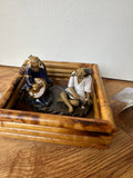 Collection of Asian Ceramic Figures and Wooden Stands