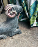 Double Sided Wooden Ram Sculpture