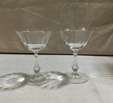 Pair of Detailed Stemmed Champagne Glasses