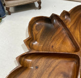 Wooden Hand Carved Leaf Large Tray