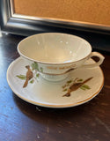1970s Ceramic New Mexico Teacup and Saucer With Bird Accents
