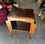 1970s Wooden MCM Side Table With Shelf Storage
