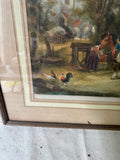 Horse and Village Framed and Signed Drawing