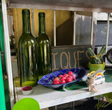 Pair of Green Glass Bottle Candle Accessories