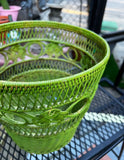 Boho Vintage Lime Green Wicker Basket