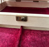 1970s Red Lined Jewelry Box With Compartments and Latch