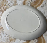 1970s White Ceramic Wheat Platter With Gold Details