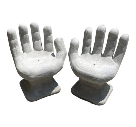 Pair of Concrete Hand Chairs