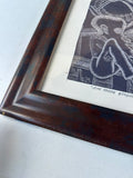African Black and White Print in Wooden Framed, Signed by Artist