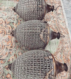 Pair of Crystal and Gold, Bow and Garland Pendant Chandeliers