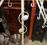 Large White Metal Standing Candle Holder