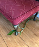 Brass Footed Petite Rectangular Foot Stool