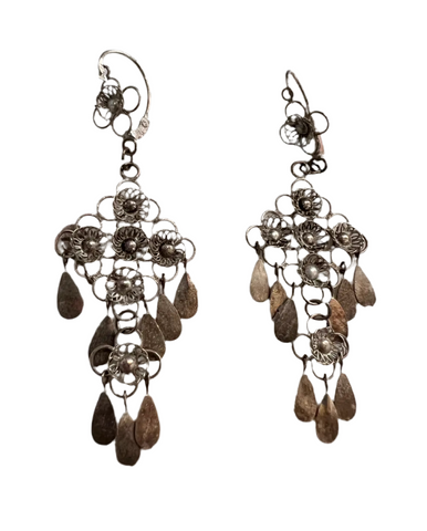 Pair of Sterling Silver Hanging Earrings
