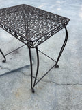 Pair of Metal Spiral Side Tables in the Style of Salterini