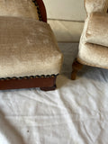 Pair of Upholstered Petite Couch and Chair