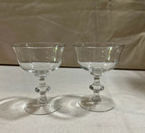 Pair of Glass Stemmed Champagne Glasses