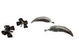 Two Pairs of Sterling Silver Earrings- Bow and Feather
