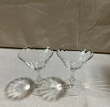 Pair of Detailed Stemmed Champagne Glasses
