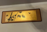 Gold Asian Style Artwork Wall Hanging in Wooden Frame